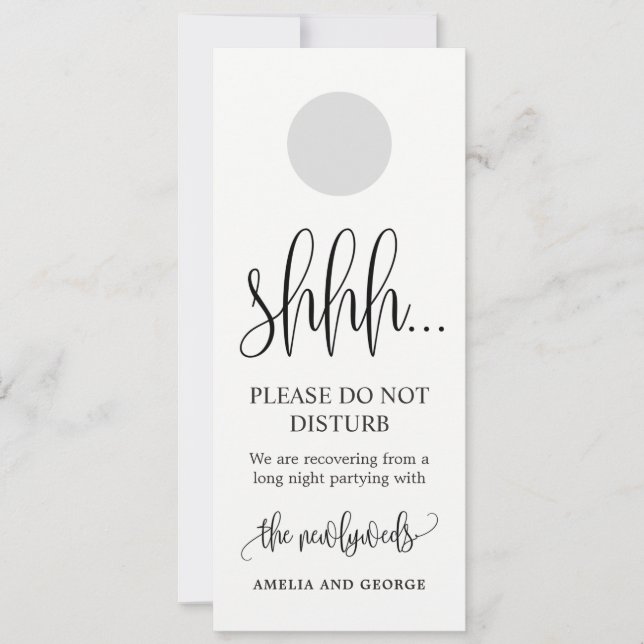 Pancarte de porte de mariage Ne pas déranger LCC (Devant)