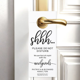 Pancarte de porte de mariage Ne pas déranger Signe