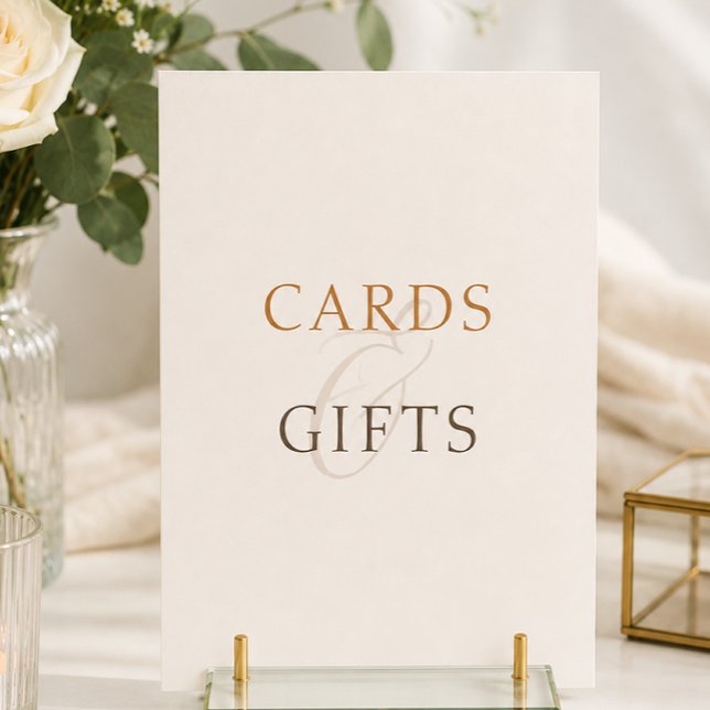 Pancarte de table de mariage marron cacao minimali (Minimal Cocoa Brown Cards Gifts Wedding Table Sign)