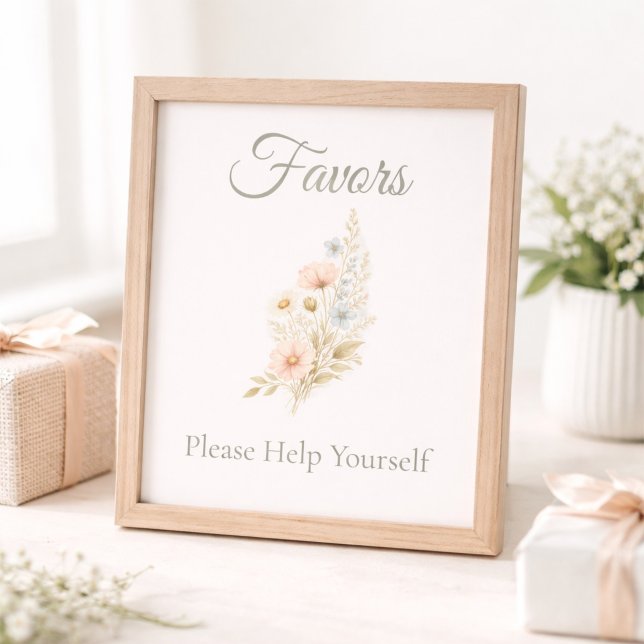 Pancarte de table pour cadeaux de fleurs sauvages  (Créateur téléchargé)