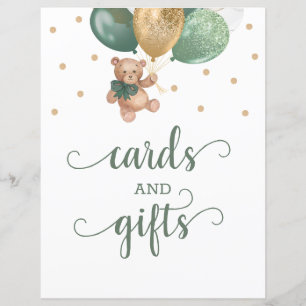 Pancarte de table pour cartes et cadeaux de nounou