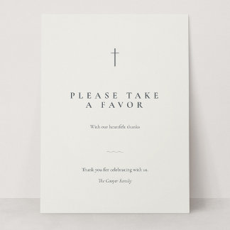 Pancarte de table 'Prenez un cadeau' Minimal Cross