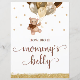 Pancarte Devine la Taille du Ventre de Maman Ourso