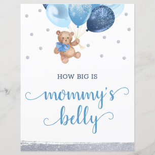 Pancarte Devine la Taille du Ventre de Maman Ourso