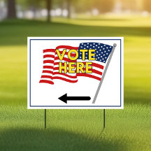 Drapeau Américain Avec Inscription - Votez Ici