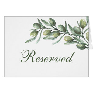 Pancarte feuilles d'olive réservées. Mariage de ja