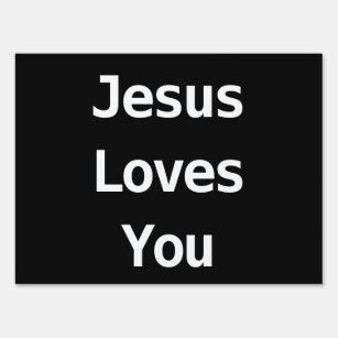 Pancarte Jésus t'aime Signe de Yard