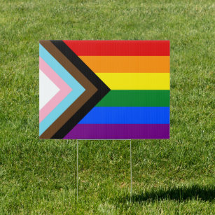 Pancarte LGBTQ & Fierté - Signe de progression de l'arc-en-