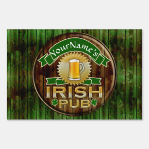 Pancarte Nom personnalisé Irish Pub Sign Day St. Patrick's 