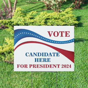Pancarte Personnalisé Ajouter Votre Propre Président 2024 C