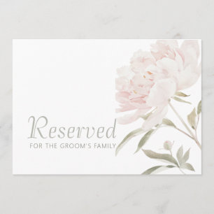 Pancarte réservée de mariage aux pivoines rose ten