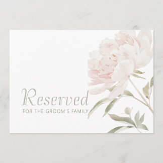 Pancarte réservée de mariage aux pivoines rose ten