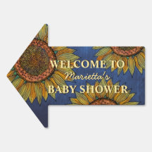 Sunflower Cute Marine Bleu Custom Baby shower Yard