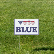 Vote Blue - American Flag Typographie