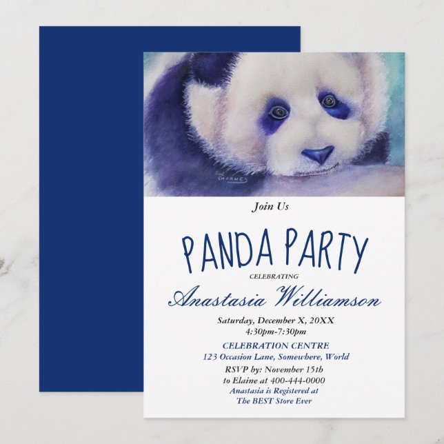 PANDA 10E ANNIVERSAIRE INVITATION DU PARTI SWEET a (Devant / Derrière)