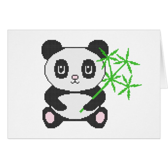 Panda à points croisés drôle (Devant horizontal)