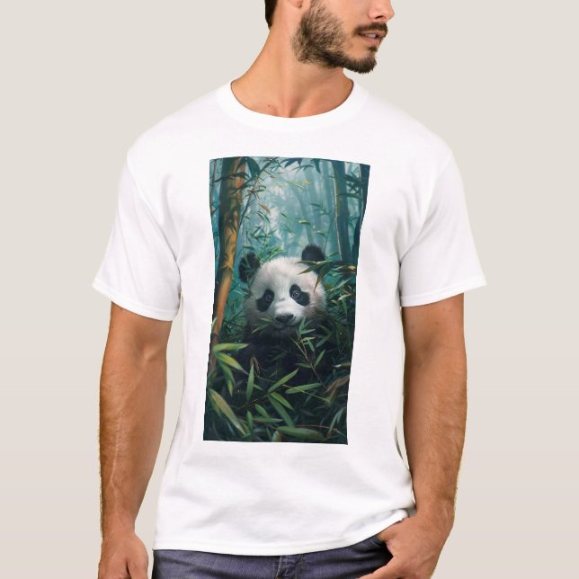 Panda adorable en T-shirt forêt de Bambou (Devant)