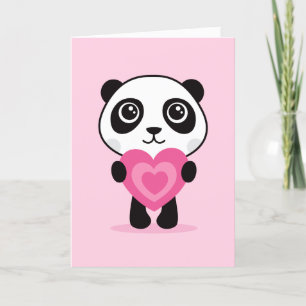 Panda avec cœur, Carte de la Saint-Valentin joyeus