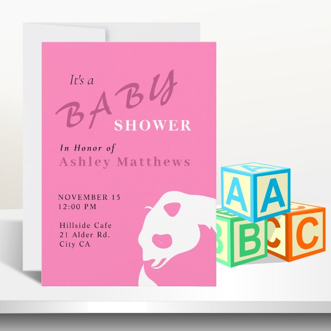 Panda Bear Baby Girl Douche Invitation (Créateur téléchargé)