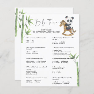 Panda Bear Baby Trivia   Jeu baby shower