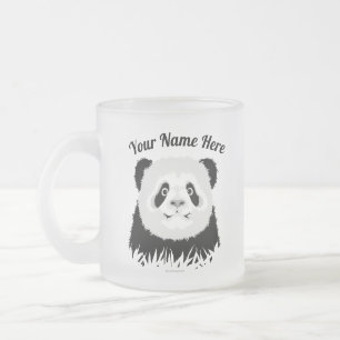 Panda Bear Frosted Glass Coffee Mug