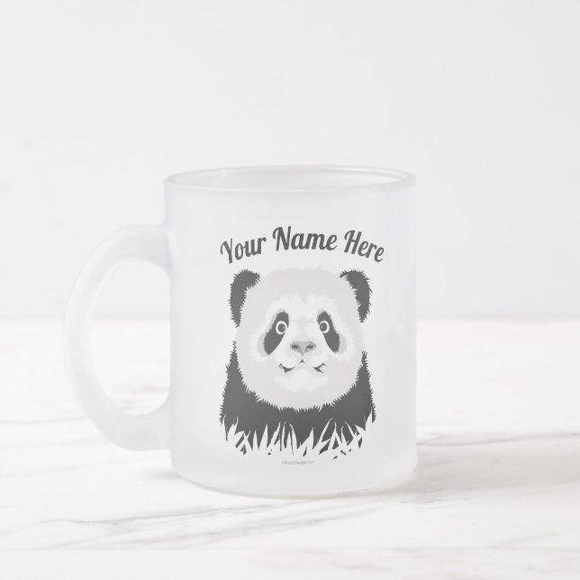 Panda Bear Frosted Glass Coffee Mug (Gauche)