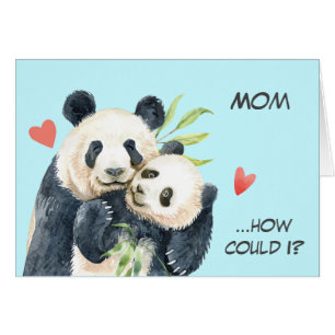 Panda Bear Love Carte de la Fête de la Mère