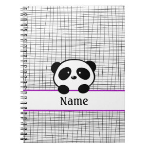 Panda Bear violet et noir Carnet personnalisé