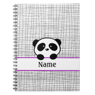 Panda Bear violet et noir Carnet personnalisé