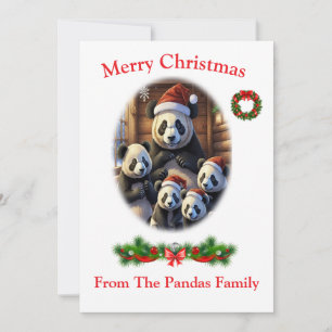 Panda Bears Cartes de Noël