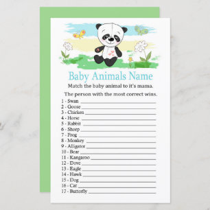 Panda bébé Bébé Animaux Nom Jeu