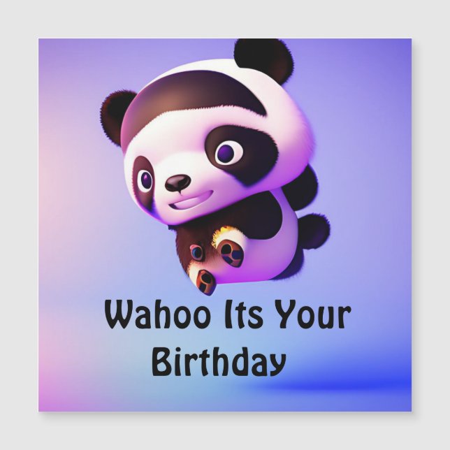 Panda bébé volant, carte magnétique (Devant)