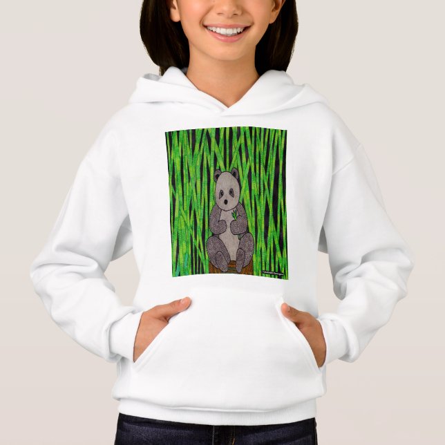Panda (blanc) - Sweat-shirt pour fille (Devant)