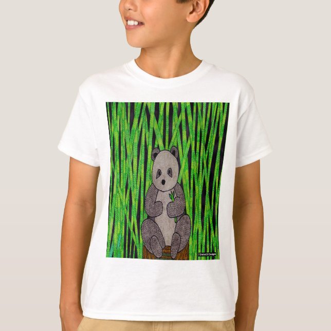Panda (blanc) - T-Shirt Basique pour Garçon (Devant)