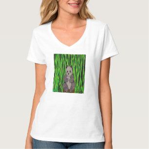 Panda (blanc) - T-Shirt pour femmes à encolure en