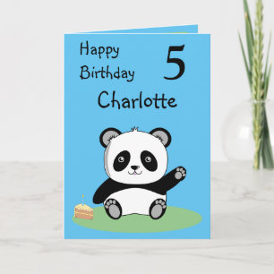 Panda Bonne Carte de voeux d'anniversaire pliée Pa