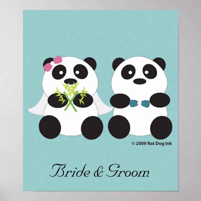 Panda Bride and Groom Poster (Devant)