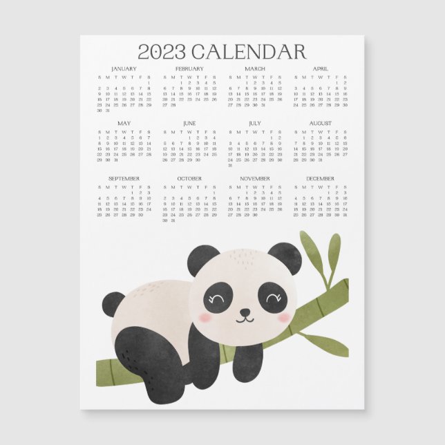 Panda, Calendars panda 2023 (Devant)