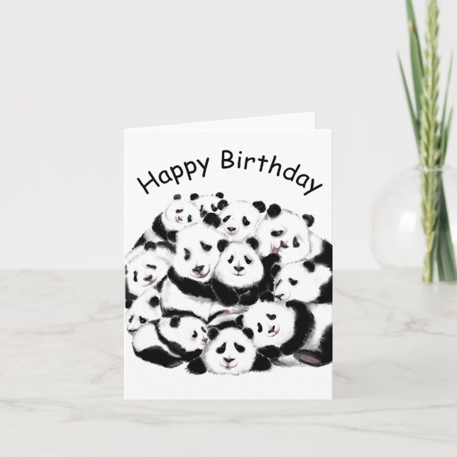 Panda carte d'anniversaire amusant (Devant)