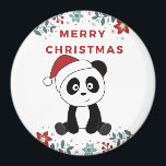 Panda Christmas Snow Winter Animals Pandas Magnet<br><div class="desc">The panda at Christmas with fairy lights. Funny animals with gifts and snow for the holidays. Also funny for christmas in July. Pandas are cute animals and perfect for Christmas.</div>