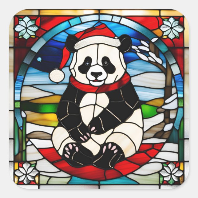 Panda Christmas Sticker (Devant)