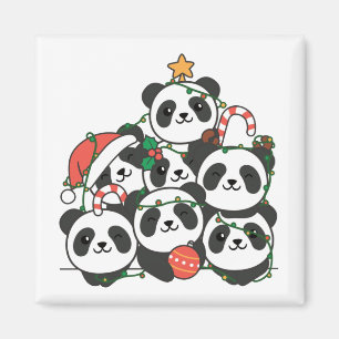 Panda Christmas Tree Drôle Animal Christmas Magnet
