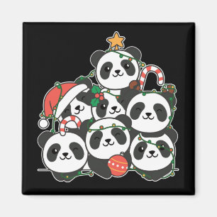 Panda Christmas Tree Drôle Animal Christmas Magnet