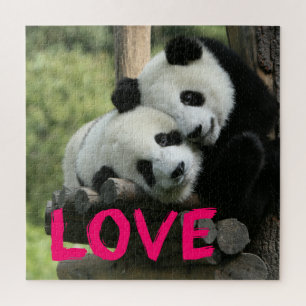 Panda Couple Puzzle Personnaliser
