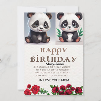 Panda croustillant, Carte Anniversaire Écrit