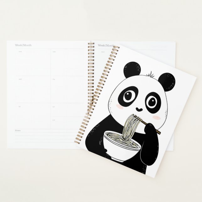 Panda Cute Manger Des nouilles Udon (Devant avec enveloppe)