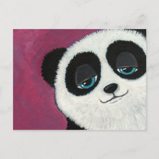 Panda Cute Sur Carte Postale Rose