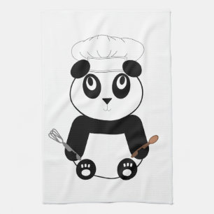 Panda dans la serviette casquette de la cuisine du