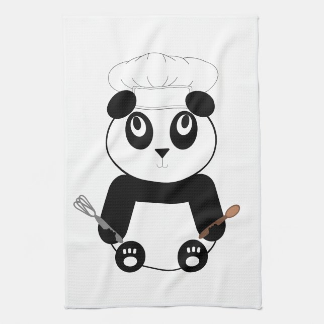 Panda dans la serviette casquette de la cuisine du (Vertical)
