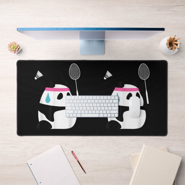Panda de badminton épuisé drôle mignon (Bureau 1)